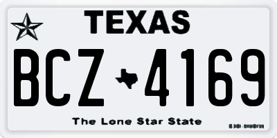TX license plate BCZ4169