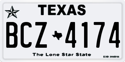 TX license plate BCZ4174
