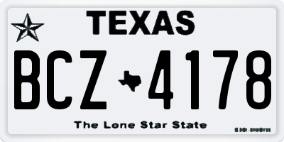 TX license plate BCZ4178