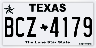 TX license plate BCZ4179