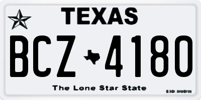 TX license plate BCZ4180