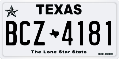 TX license plate BCZ4181