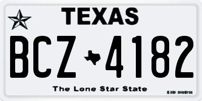 TX license plate BCZ4182
