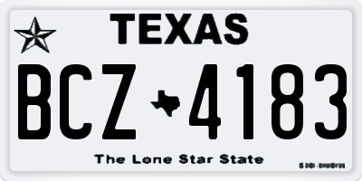 TX license plate BCZ4183
