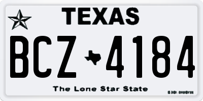 TX license plate BCZ4184
