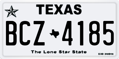 TX license plate BCZ4185