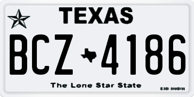 TX license plate BCZ4186