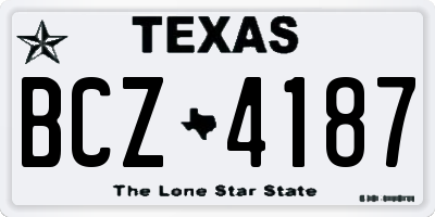 TX license plate BCZ4187