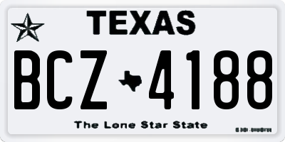 TX license plate BCZ4188