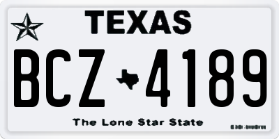 TX license plate BCZ4189