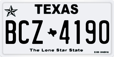 TX license plate BCZ4190