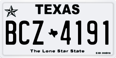 TX license plate BCZ4191