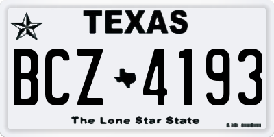 TX license plate BCZ4193