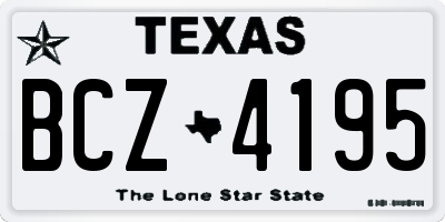 TX license plate BCZ4195