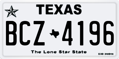 TX license plate BCZ4196