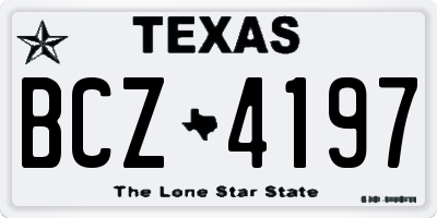 TX license plate BCZ4197