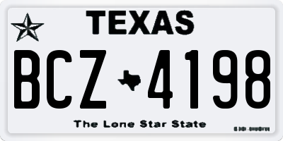 TX license plate BCZ4198