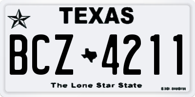 TX license plate BCZ4211