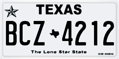 TX license plate BCZ4212
