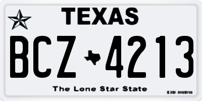TX license plate BCZ4213