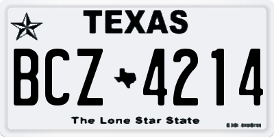 TX license plate BCZ4214
