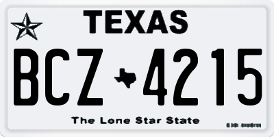 TX license plate BCZ4215