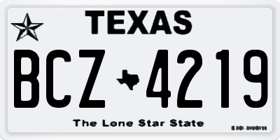 TX license plate BCZ4219