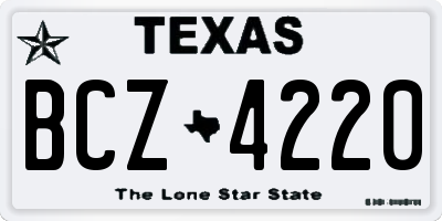 TX license plate BCZ4220
