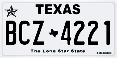 TX license plate BCZ4221