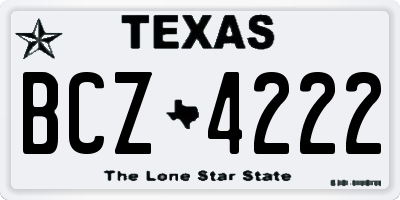 TX license plate BCZ4222