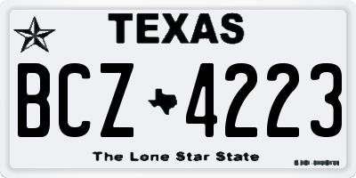 TX license plate BCZ4223