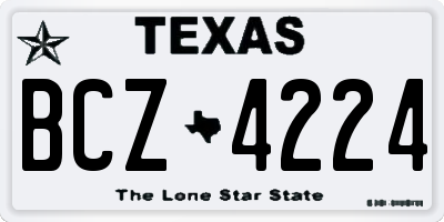 TX license plate BCZ4224