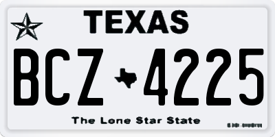 TX license plate BCZ4225
