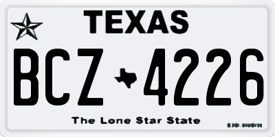 TX license plate BCZ4226