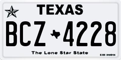 TX license plate BCZ4228