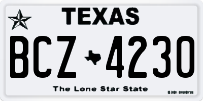 TX license plate BCZ4230