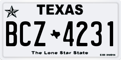 TX license plate BCZ4231