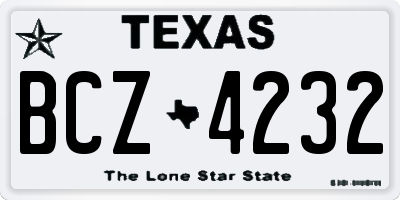 TX license plate BCZ4232
