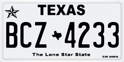 TX license plate BCZ4233