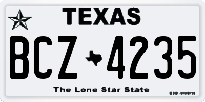 TX license plate BCZ4235