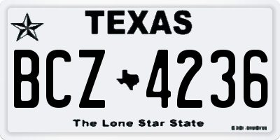 TX license plate BCZ4236