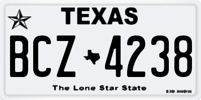 TX license plate BCZ4238