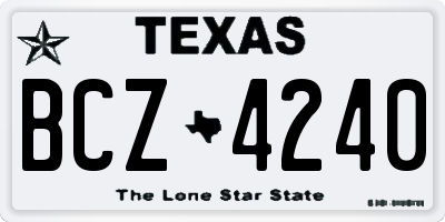 TX license plate BCZ4240