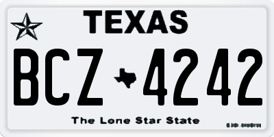 TX license plate BCZ4242