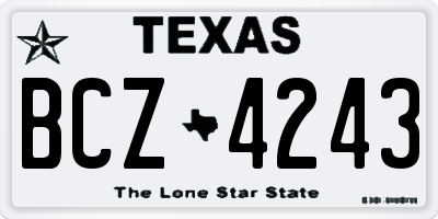 TX license plate BCZ4243