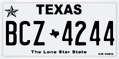 TX license plate BCZ4244