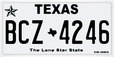 TX license plate BCZ4246