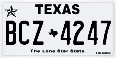 TX license plate BCZ4247