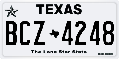 TX license plate BCZ4248