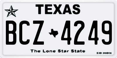 TX license plate BCZ4249